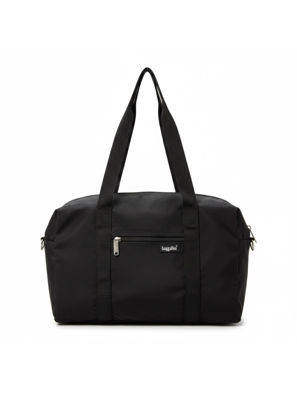 Baggallini Black Nylon Tote Bag Lightweight Travel Everyday 15x4.5x12